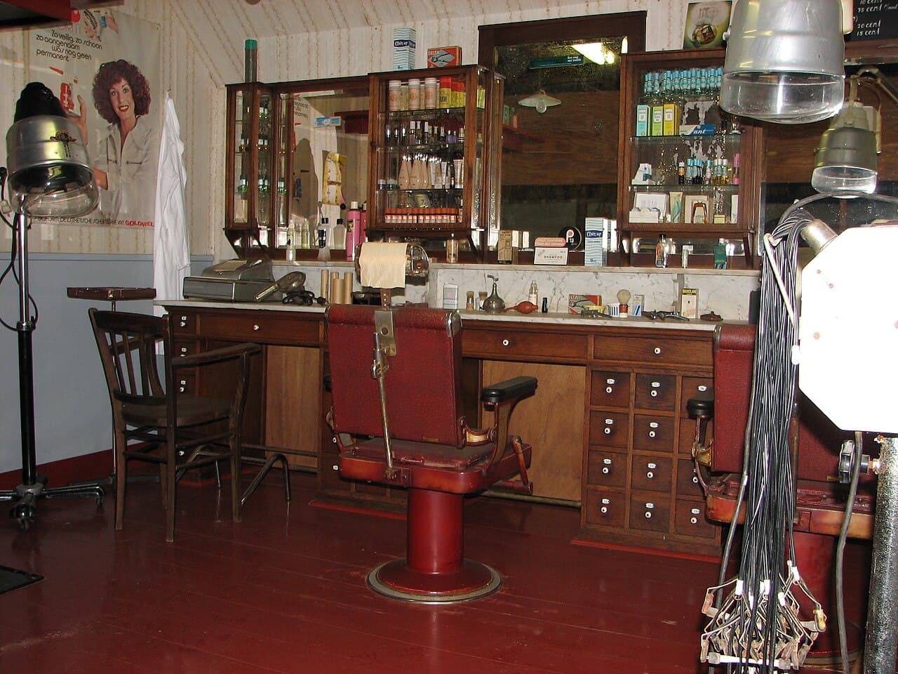 Interior de la barbería